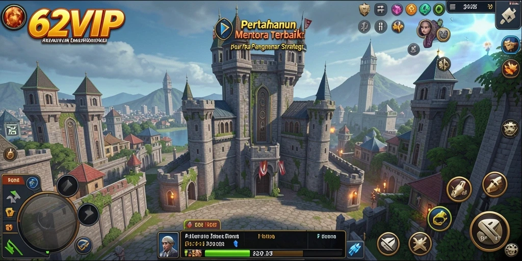 Screenshot gameplay 62VIP menampilkan menara yang siap bertahan dari musuh.