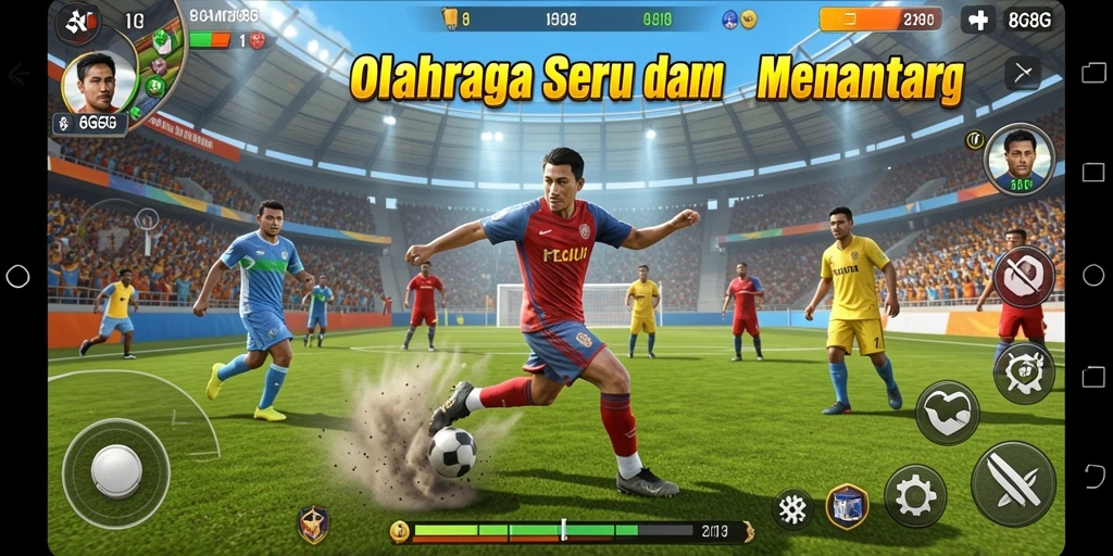 Tangkapan layar dari gameplay <strong>8G8G</strong> yang menunjukkan aksi olahraga yang mendebarkan.