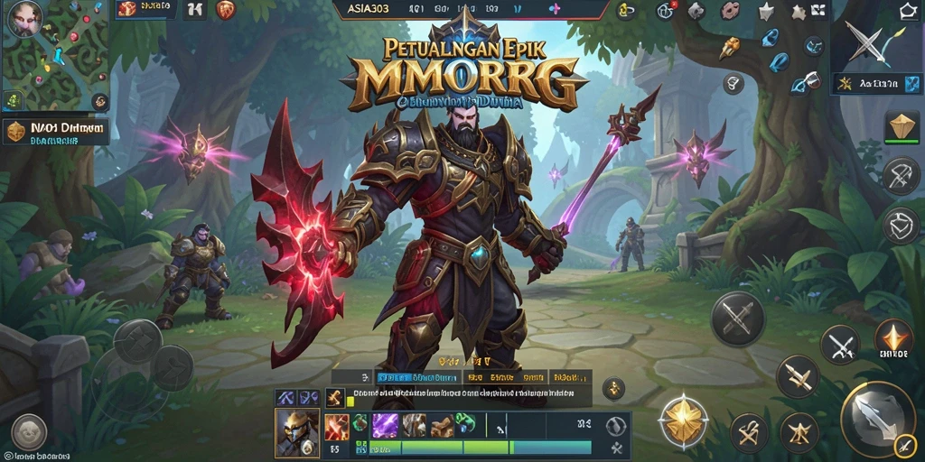 Tampilan gameplay epik dari ASIA303 dengan dunia MMORPG yang luas.