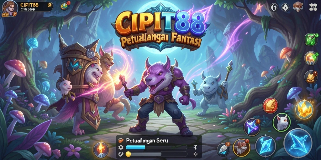 Tampilan gameplay seru dalam dunia petualangan di CIPIT88.