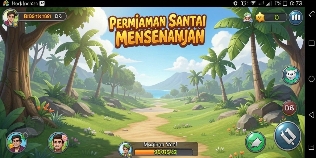 Tampilan gameplay D73 yang seru dan penuh warna.