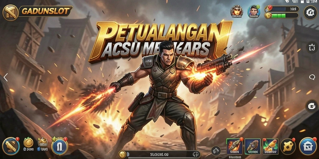 Tampilan gameplay aksi GADUNSLOT yang mendebarkan dan penuh tantangan.