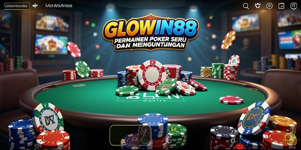 Tampilan gameplay poker yang menarik di GLOWIN88.