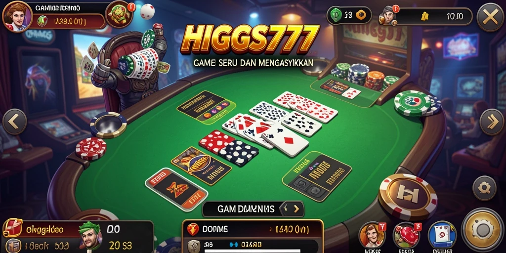 Screenshot gameplay HIGGS777 dengan tampilan menarik dan interaksi domino.