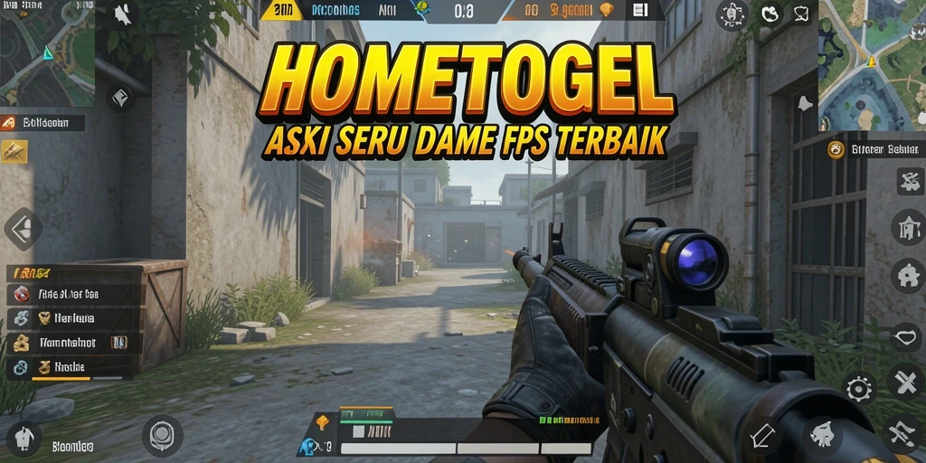 Gambaran gameplay intens HOMETOGEL dalam aksi FPS.