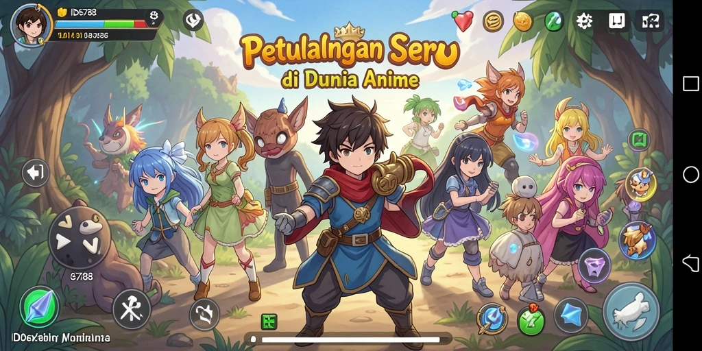 Gambaran aksi mendebarkan dalam game Anime ID6788.