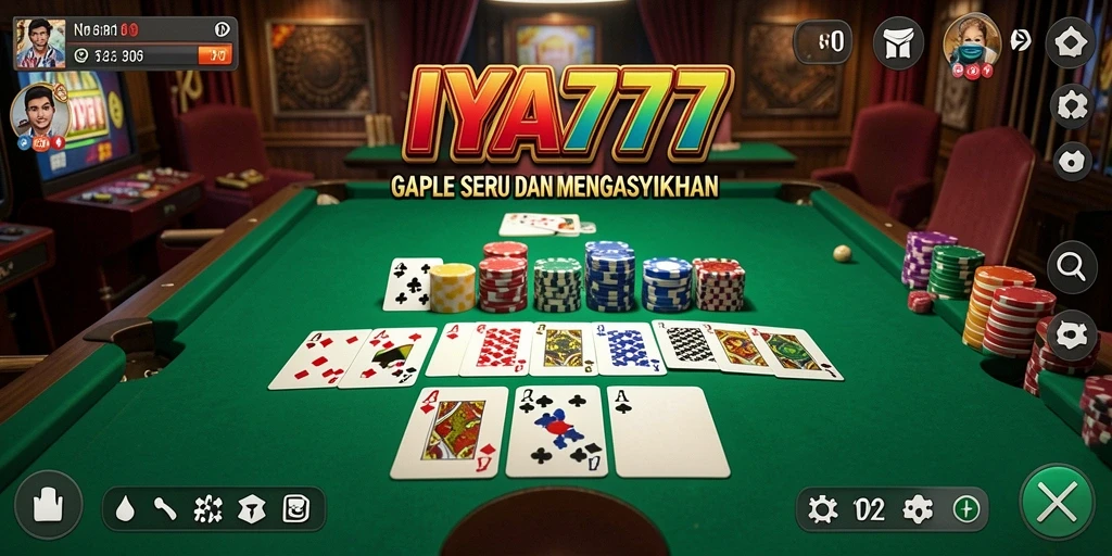 Tampilan gameplay seru dalam aplikasi IYA777 Gaple.