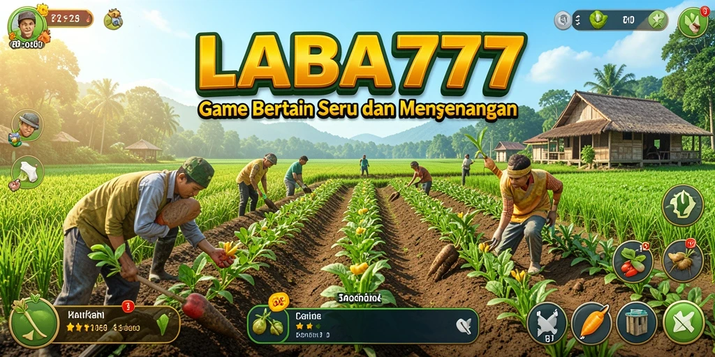 Screenshot menunjukkan aktivitas seru dalam pertanian di LABA777.