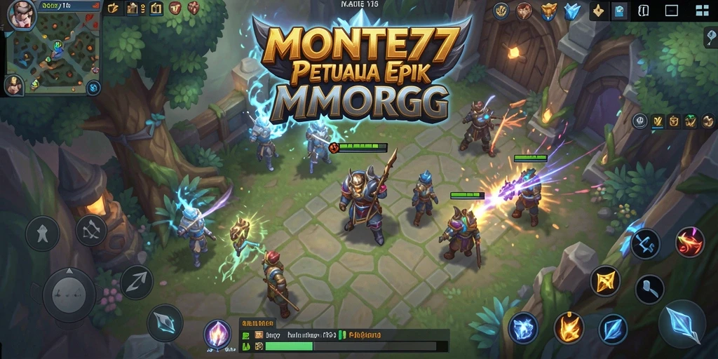 Tangkapan layar permainan <strong>MONTE77</strong> yang menampilkan pertarungan seru di dunia MMORPG.