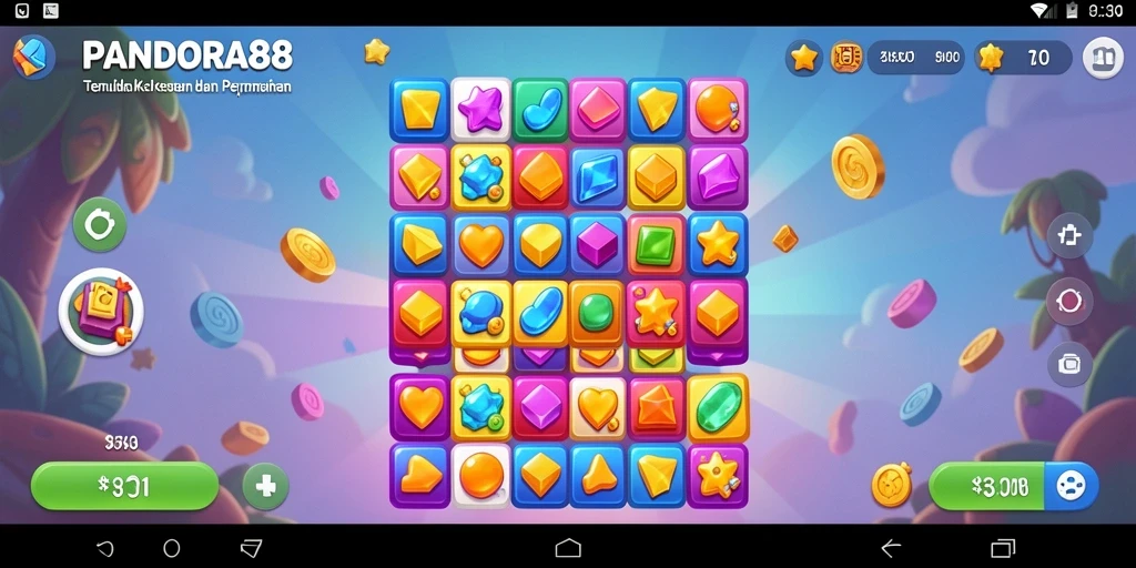 Screenshot gameplay <strong>PANDORA88</strong> menunjukkan keseruan mencocokkan permata.