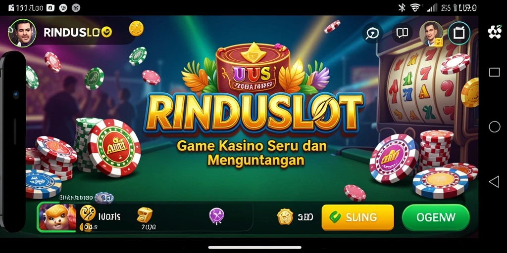 Tampilan menarik dari gameplay RINDUSLOT di kasino online.