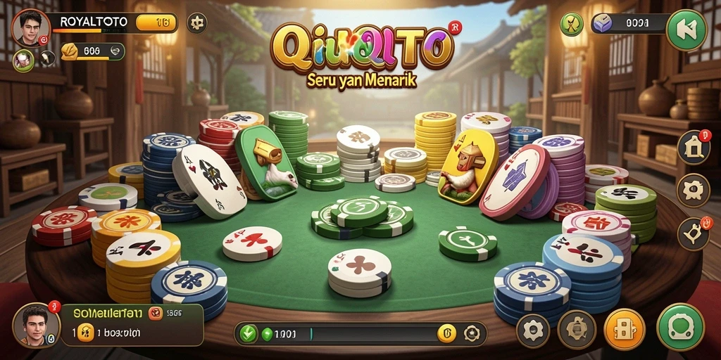 Screenshot gameplay ROYALTOTO yang menampilkan serunya bermain QiuQiu.
