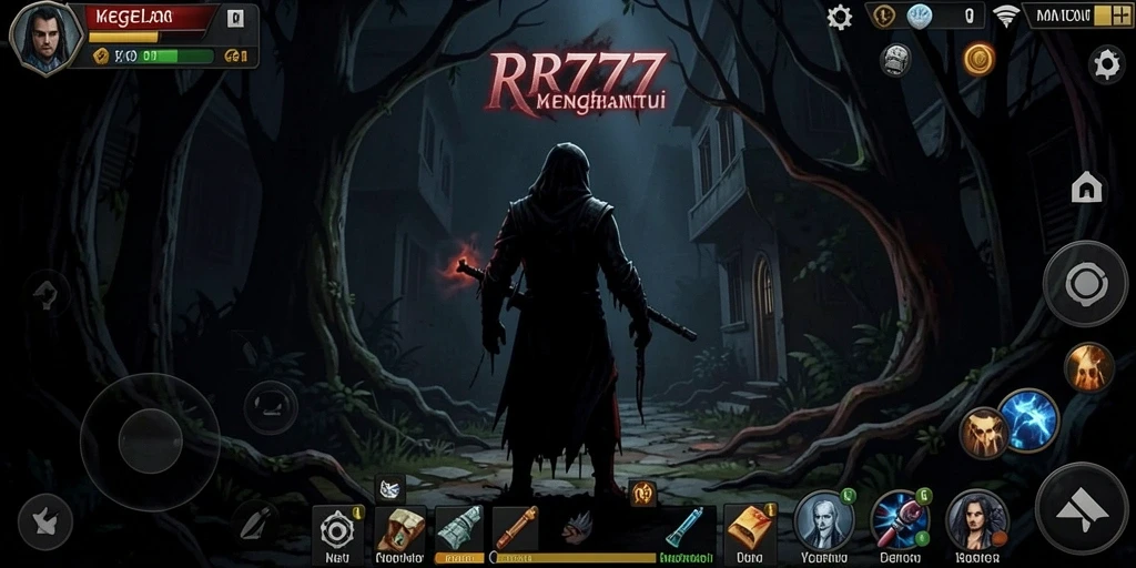 Screenshot gameplay yang menampilkan suasana horror mendalam.