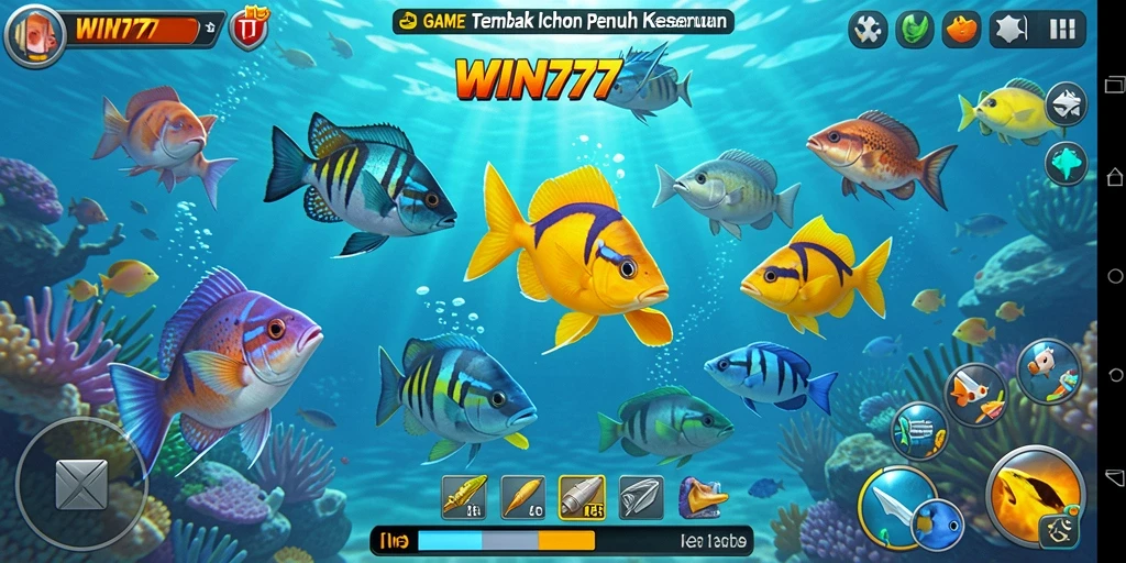 Tangkapan layar dari gameplay seru WIN777 Tembak Ikan.